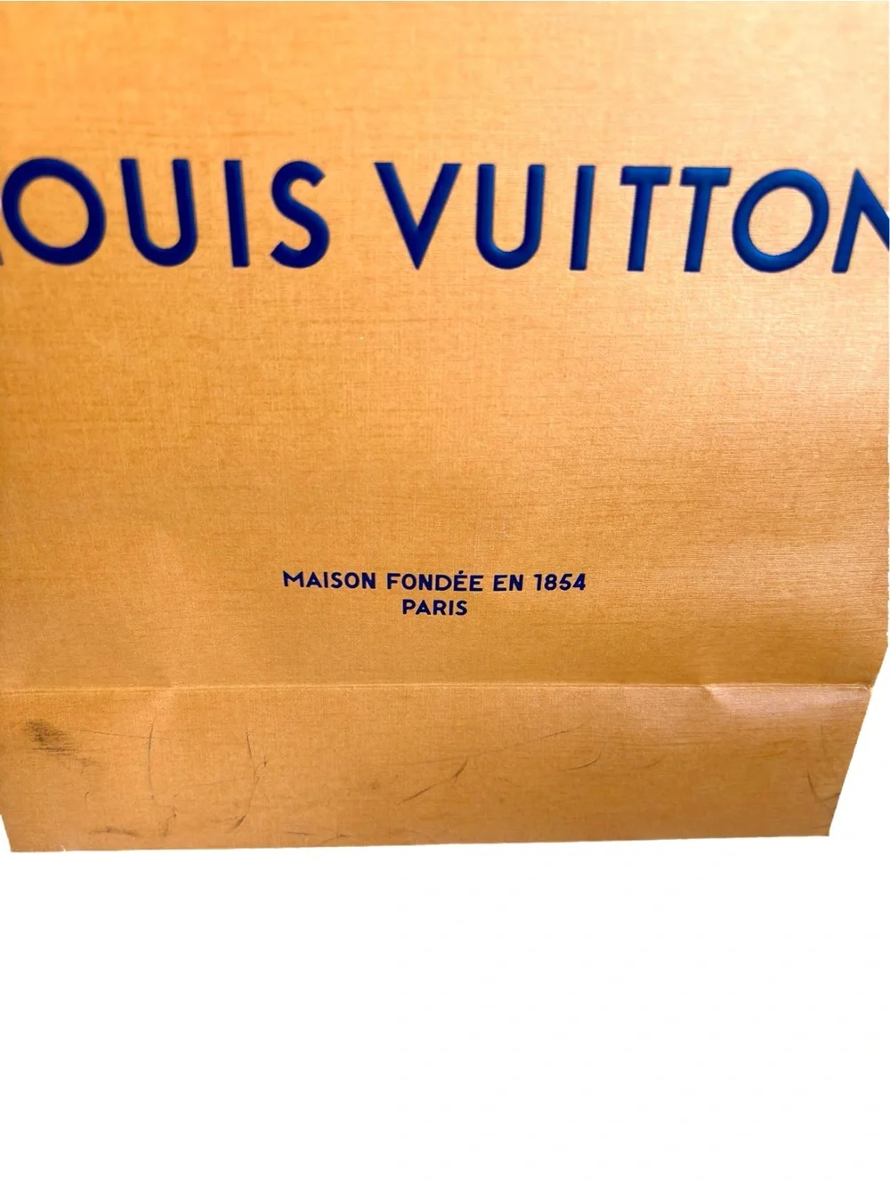 Louis Vuitton LV Orange Magnetic Gift Box and Shopping Bag w/Blue Ribbon Handles